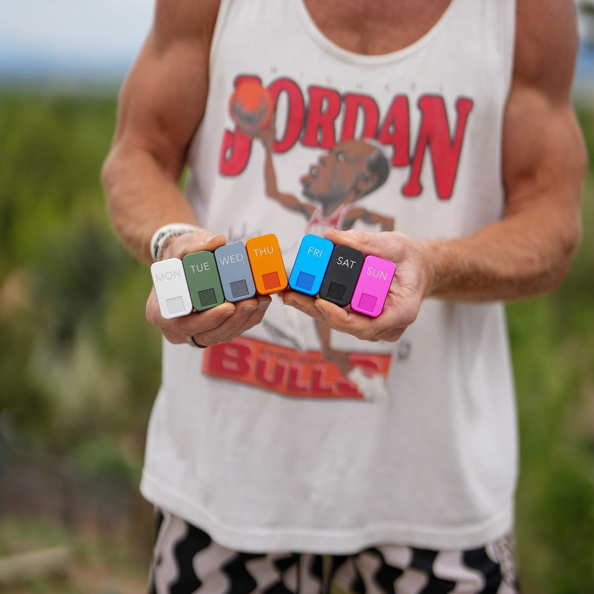 Seven magnetic MagNano days snapped together in Eric's hands